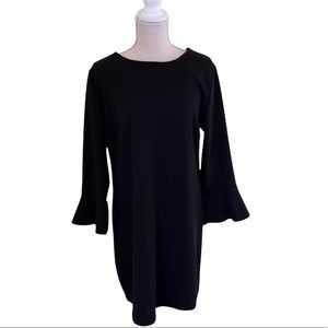 Old Navy Black Knit Sheath Dress with Ruffled Sleeve L